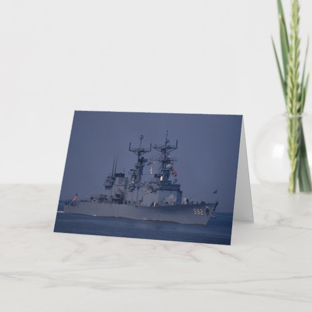 Tarjeta USS Nicholson", destructor de clases de abeto (Anverso)