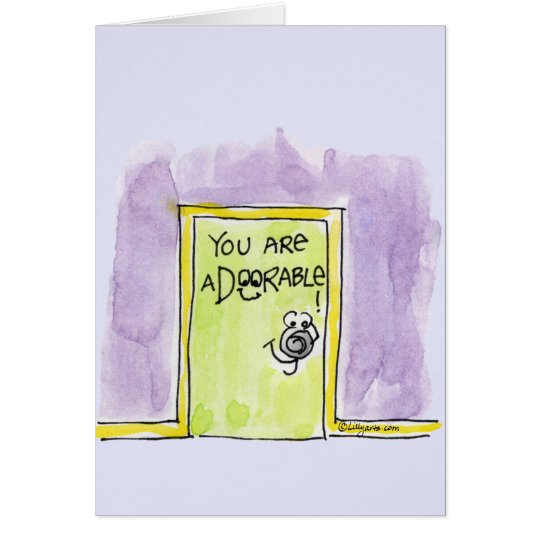Tarjeta Usted es dibujo animado aDOORable