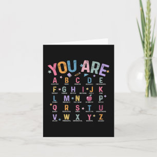 Tarjeta Usted Es Letras Alfabeto Aprender Abcs Inspiración