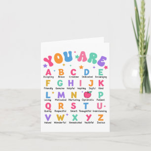 Tarjeta Usted Es Letras Alfabeto Aprender Abcs Inspiración