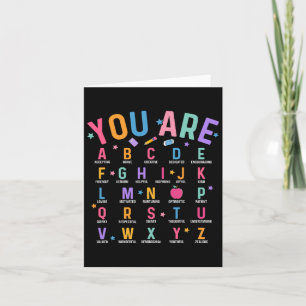 Tarjeta Usted Es Letras Alfabeto Aprender Abcs Inspiración