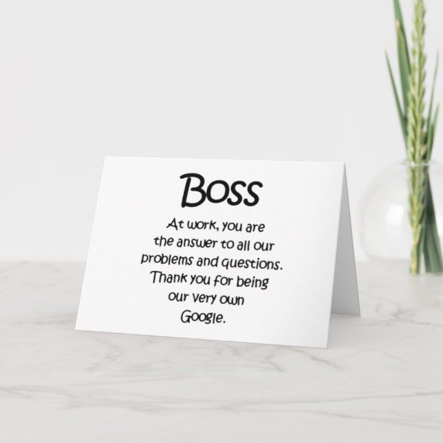 TARJETA USTED ESTÁ AGRADECIDO ***BOSS*** NAVIDADES (Anverso)