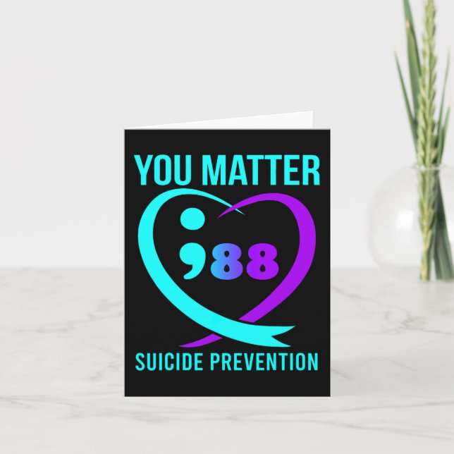 Tarjeta Usted Importa La Conciencia De 988 Para La Prevenc (Anverso)