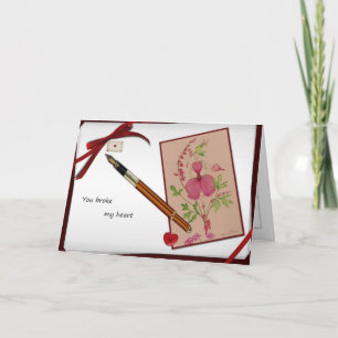 Tarjeta Usted rompió mi corazón
