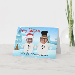 Tarjeta Ustedes dos como graciosos Navidades de Snowmen
