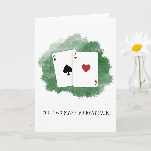Tarjeta "Ustedes dos hacen un gran par" Póquer Pareja (Planta pequeña)