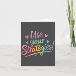 Tarjeta Utilice sus estrategias Día de prueba Profesor Est