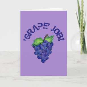 Tarjeta Uva (gran trabajo) Uvas púrpuras Felicitaciones Bu