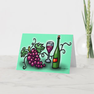Tarjeta Uvas en vino