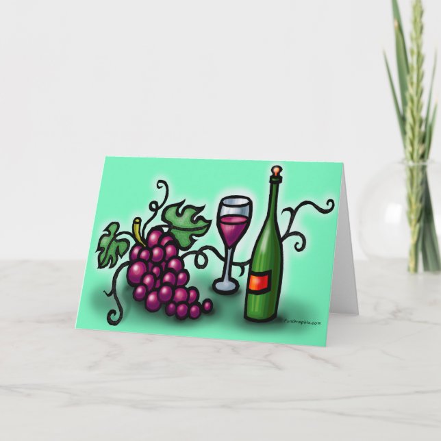 Tarjeta Uvas en vino (Anverso)