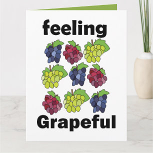 Tarjeta Uvas Fruta Sentimiento Agradecido Chiste Divertido