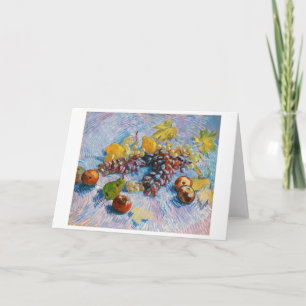 Tarjeta Uvas, leones, peras y manzanas, Van Gogh