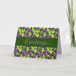 Tarjeta Uvas Moradas en una Vid