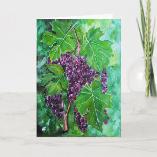 Tarjeta Uvas Rojas en una Vid de Agosto por Alfred Fox