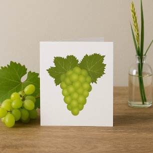 Tarjeta Uvas Verdes Hojas de Vid Fruta Fresca