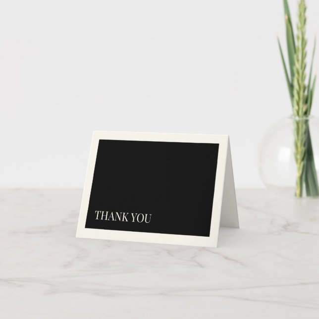 Tarjeta V1 de agradecimiento en blanco y negro (Anverso)