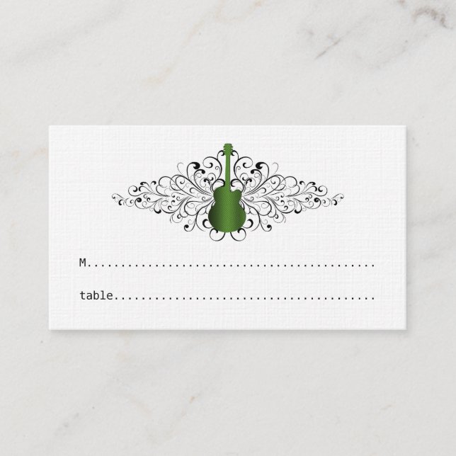 Tarjeta V3 Green Guitar Swirls Place (Anverso)