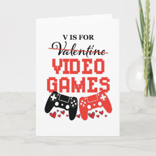 Tarjeta V Es Para Juegos De Video Anti-Día De San Valentín