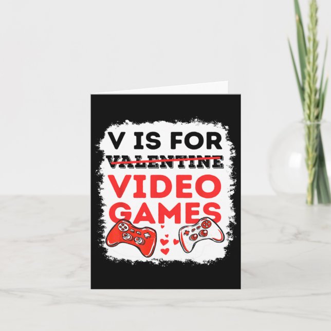 Tarjeta V es para Juegos de Video San Valentín Gamer San V (Anverso)