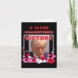 Tarjeta V Es Para La Victoria Graciosa Trump Día de San Va