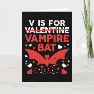 Tarjeta V es para murciélago vampiro divertido San Valentí