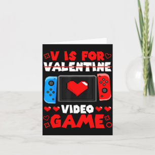 Tarjeta V Es Para Pareja De Videojuegos De San Valentín