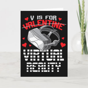 Tarjeta V Es Para Realidad Virtual Divertido Retro San Val
