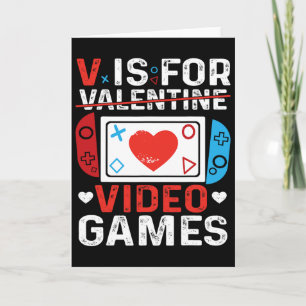 Tarjeta V Es Para San Valentín De Juegos De Video Jugador 