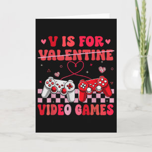 Tarjeta V Es Para San Valentín De Juegos De Video Jugador 
