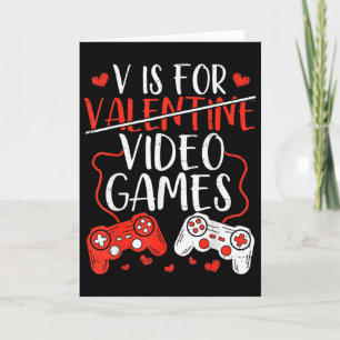Tarjeta V Es Para San Valentín De Juegos De Video Jugador 