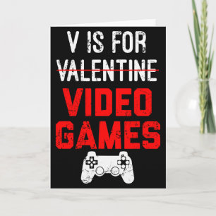 Tarjeta V Es Para San Valentín De Videojuegos Chico Gamer