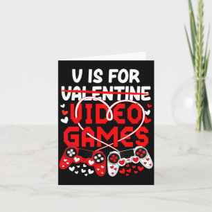 Tarjeta V Es Para San Valentín De Videojuegos Hombre Chico
