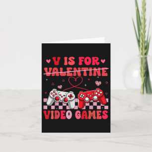 Tarjeta V Es Para San Valentín De Videojuegos Jugador Vale