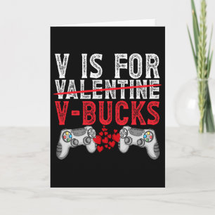 Tarjeta V es para San Valentín V-bucks Videojuegos Diverti