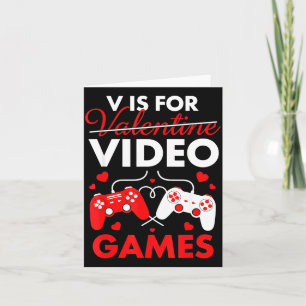 Tarjeta V Es Para Videojuegos Corazón Divertido San Valent