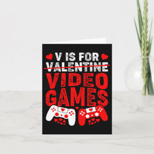 Tarjeta V Es Para Videojuegos Divertidos Día de San Valent