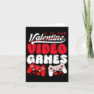 Tarjeta V Es Para Videojuegos Funny Día de San Valentín Ga