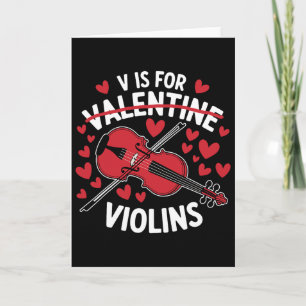 Tarjeta V Es Para Violinista De Violines De San Valentín V