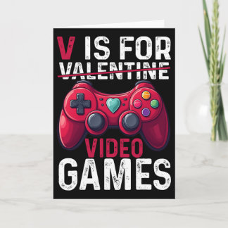 Tarjeta V Is For Video Games Valentine Gamer Valentines Da