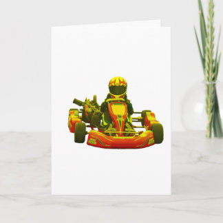 Tarjeta Va el corredor de Kart en amarillo