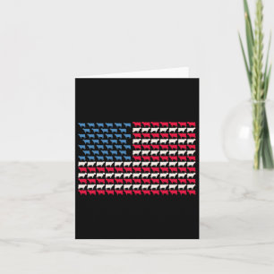 Tarjeta Vaca bandera americana novilla estadounidense 4 de