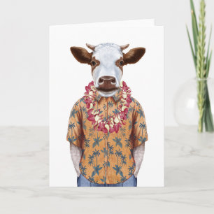Tarjeta Vaca Camisas Hawaianas