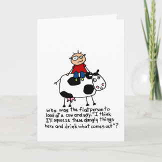Tarjeta Vaca con cosas peligrosas - Cumpleaños