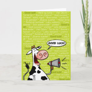 Tarjeta vaca de buena suerte