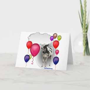 Tarjeta vaca de cumpleaños hablando