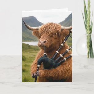 Tarjeta Vaca de las Tierras Altas Jubilada Tocando la Gait
