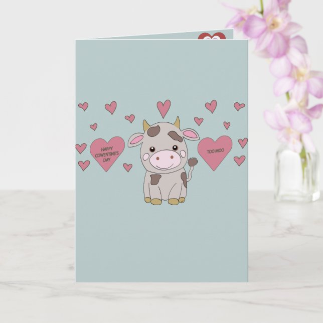 Tarjeta vaca del día de San Valentín (Orquídea)