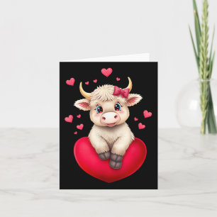 Tarjeta Vaca del Día de San Valentín en Corazón Vaca de la