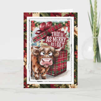 Tarjeta Vaca Divertida de Navidad Esto Es Tan Alegre Como