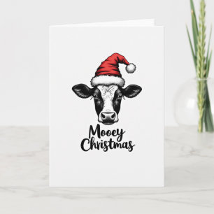 Tarjeta Vaca Divertida Mooey Navidad